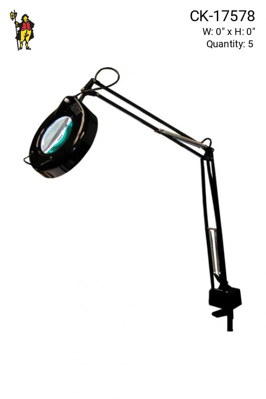 Black Swing Arm Clamp Magnifying Glass Table Lamp