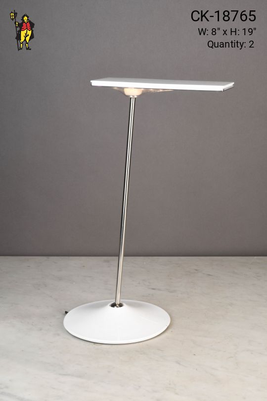 White Contemporary Adjustable Desk Lamp (Single LED Strip Ready for Camera)