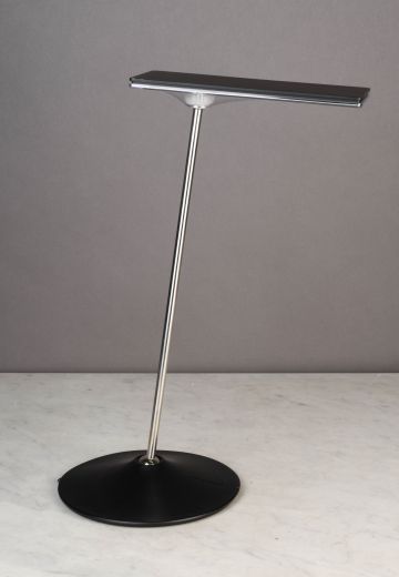 Black Contemporary Adjustable Desk Lamp (Single LED Strip Ready for Camera)