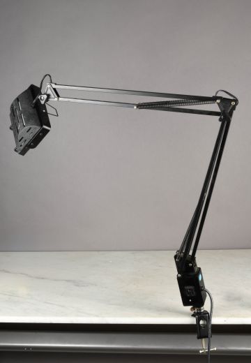 Black Clamp Halogen Desk Lamp