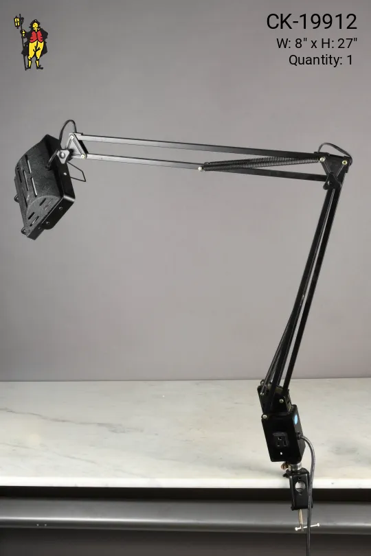 Black Clamp Halogen Desk Lamp