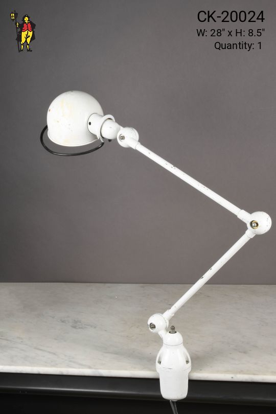 White Adjustable Clamp Desk Lamp