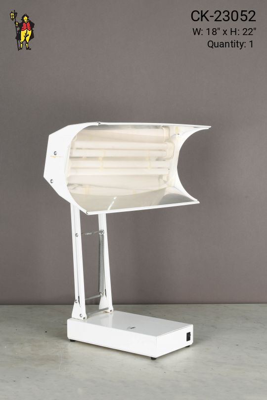 White Oversize Industrial Desk Lamp w/Articulating Head