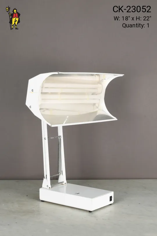 White Oversize Industrial Desk Lamp w/Articulating Head