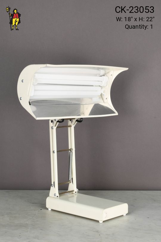 Off White Oversize Industrial Desk Lamp w/Articulating Head