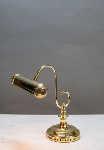 Curved Arm Brass Desk Lamp