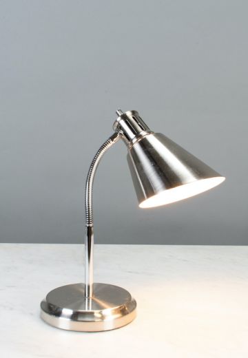 Silver Desk Lamp w/Bullet Reflector Shade