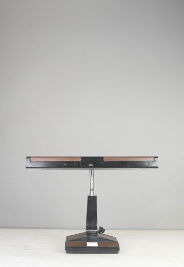 Black w/Wooden Grain Fluorecent Adjustable Desk Lamp
