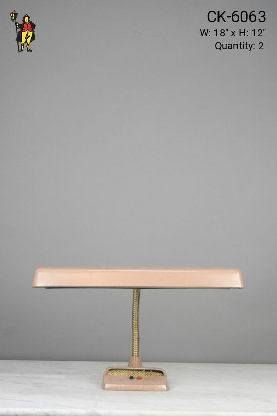 Fluorecent Mid Century Pink & Gold Desk Lamp