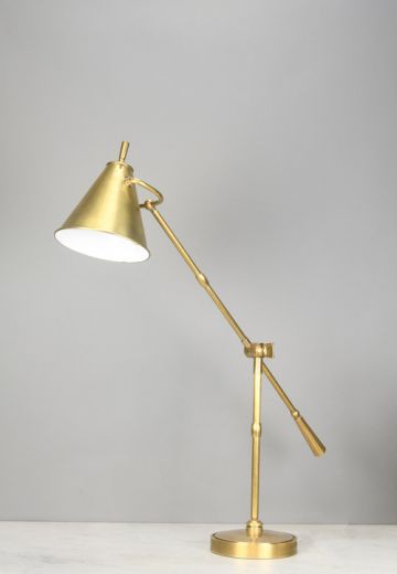 Adjustable Arm Brass Desk Lamp