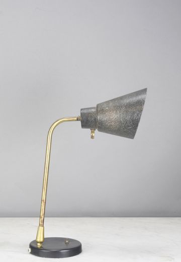 Mid Century Brass & Black Desk Lamp
