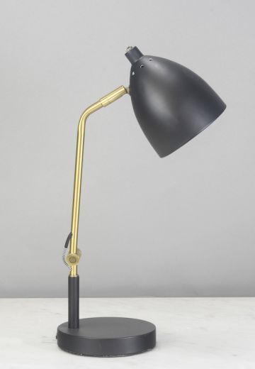 Mid Century Modern Black & Brass Desk Lamp