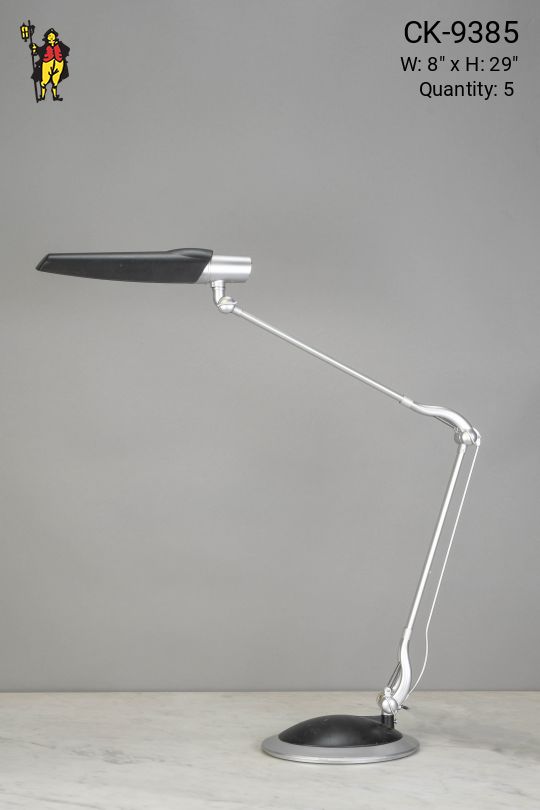 Fluorescent Adjustable Silver & Black Desk Lamp