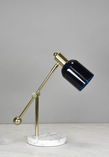Brass & Marble Base Adjustable Table Lamp