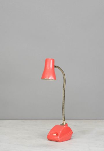 Orange Small Gooseneck Desk Lamp