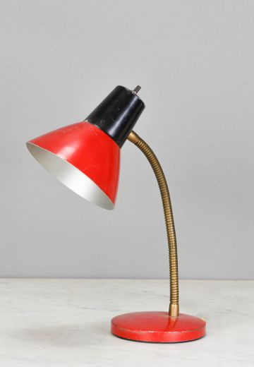 Red & Black Gooseneck Desk Lamp