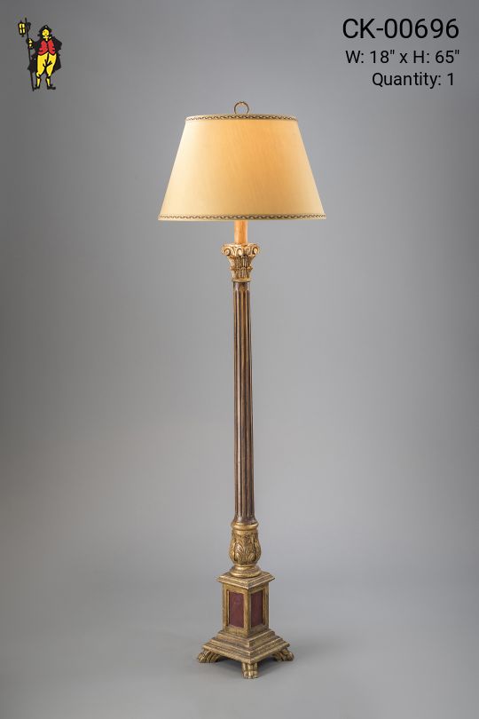 Traditional Brass Floor Lamp w/Empire Shade