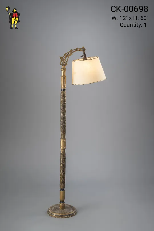 Bridge Floor Lamp w/Laced Parchment Shade