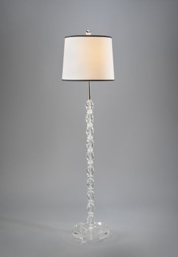 Crystal Floor Lamp w/Drum Shade