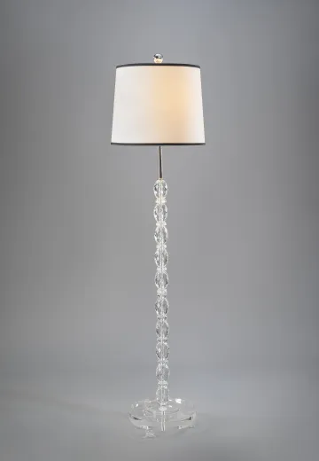 Crystal Floor Lamp w/Drum Shade