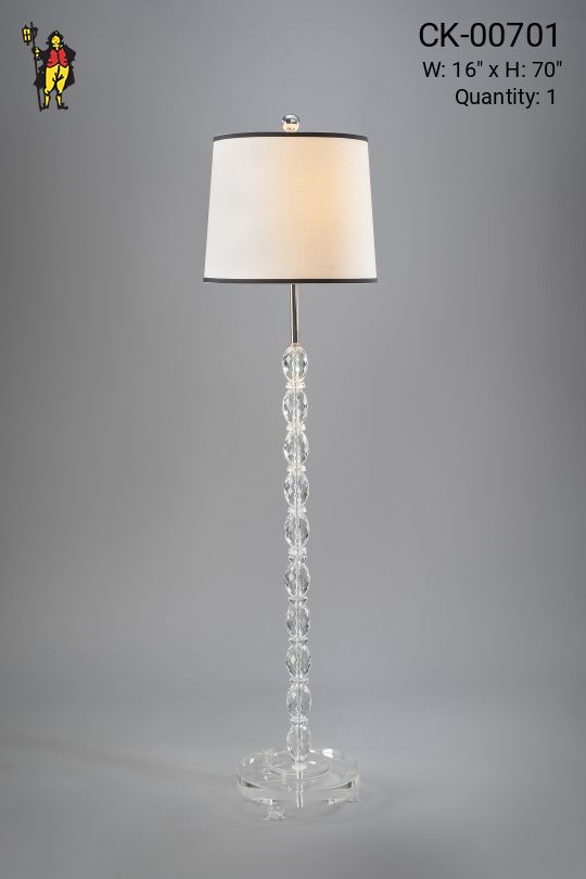 Crystal Floor Lamp w/Drum Shade