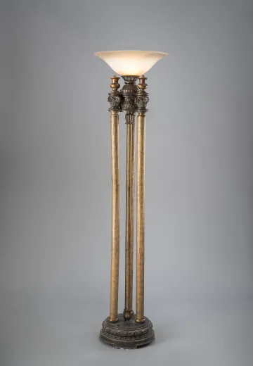 Gothic Brass & Bronze Tripod Torchiere