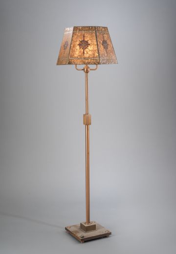 Three Candle Floor Lamp w/Etched Mica Lampshade