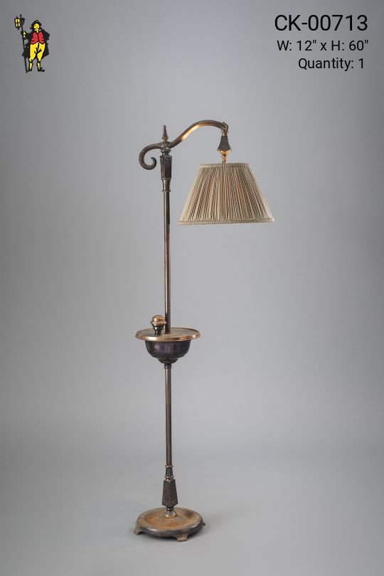Bridge Floor Lamp w/Table & Lighter