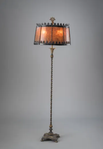 Gothic Floorlamp w/Amber Mica Lampshade