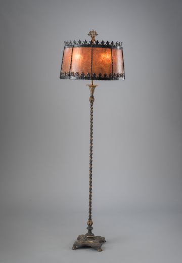 Gothic Floorlamp w/Amber Mica Lampshade