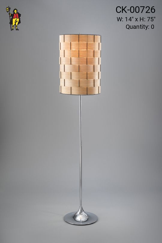 Contemporary Floorlamp w/Basketweave Shade