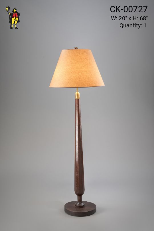 Wooden Floorlamp w/Parchment Shade