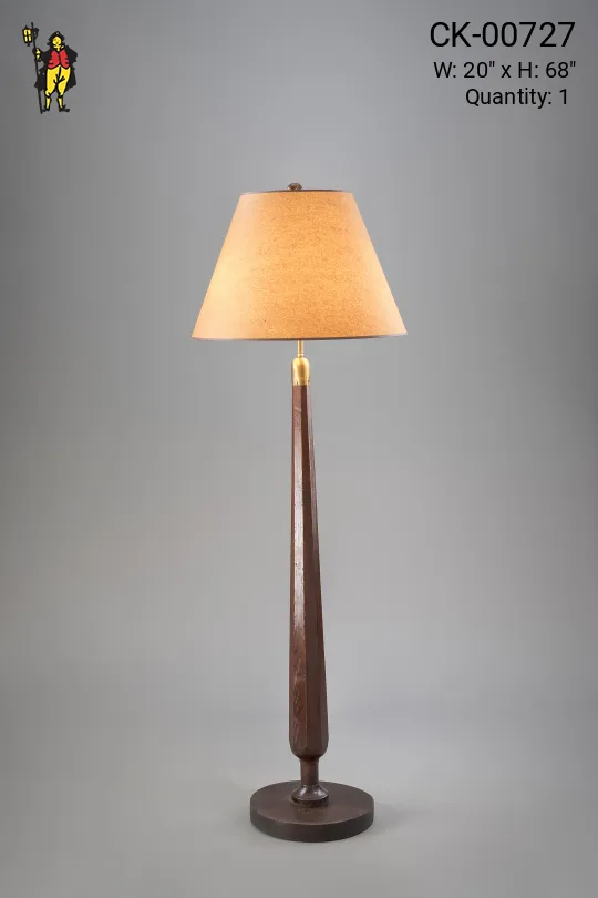 Wooden Floorlamp w/Parchment Shade