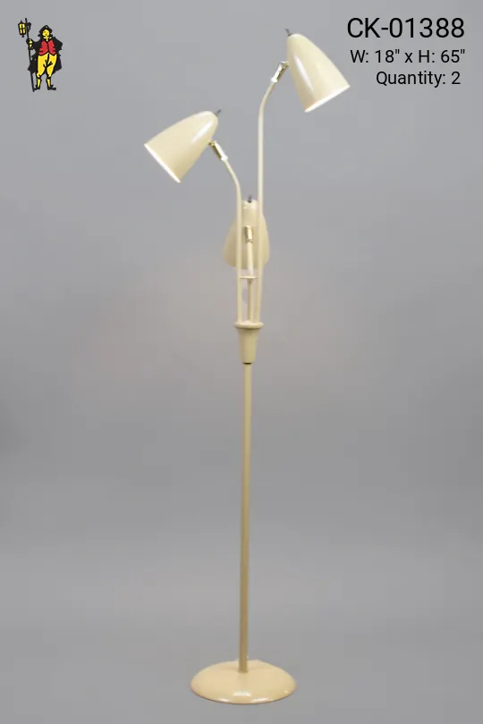 Off White Mid-Century Floor Lamp