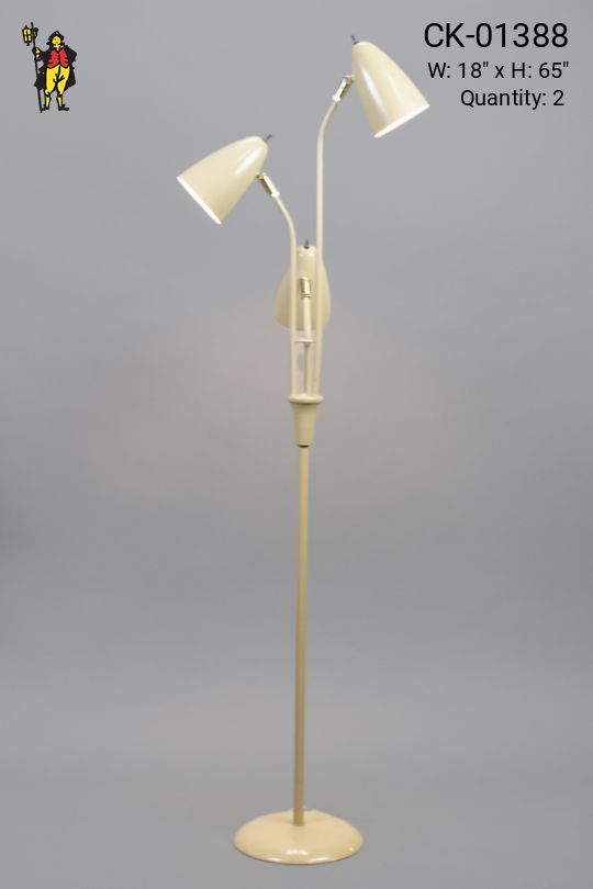 Off White Mid-Century Floor Lamp