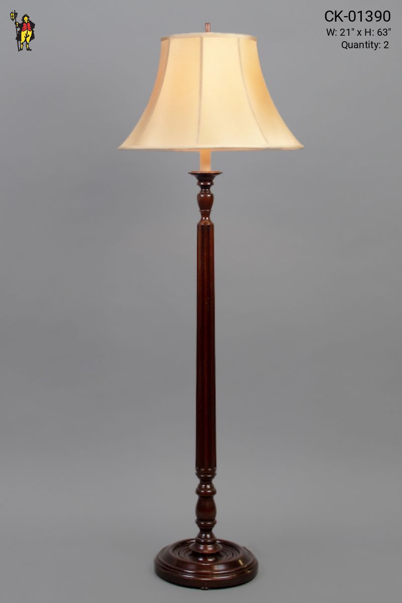 Traditional wooden floor lamp top