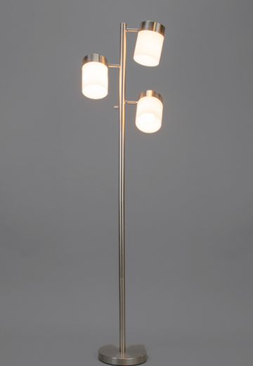 Three Light Floor Lamp w/Frosted Glass Shades