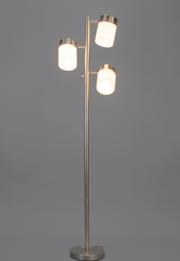 Three Light Floor Lamp w/Frosted Glass Shades