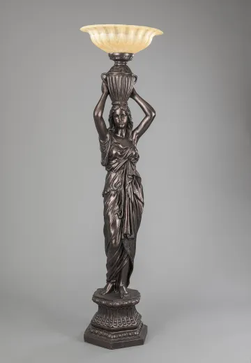 Art Nouveau Bronze Statue Torchère