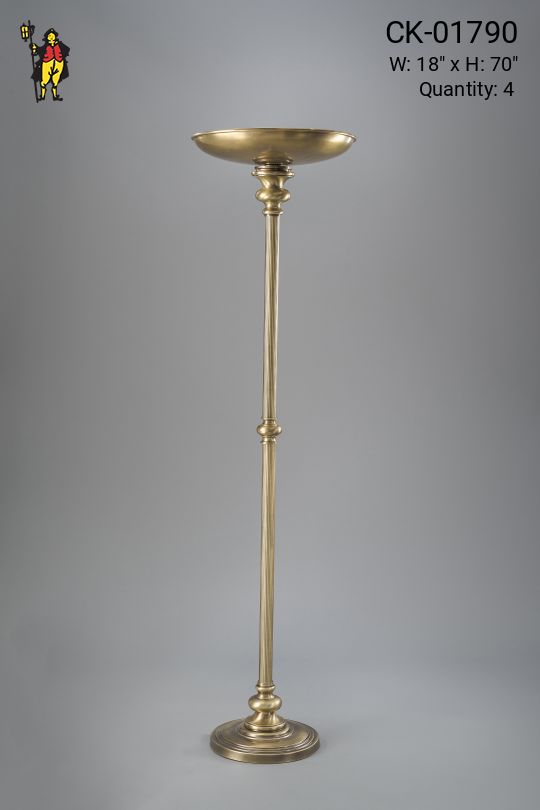 Metal Shaded Brass Torchiere