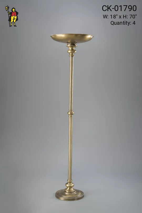 Metal Shaded Brass Torchiere