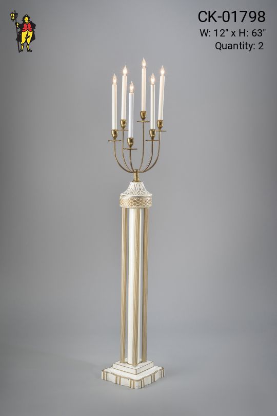 Six Candle Gothic Floor Lamp