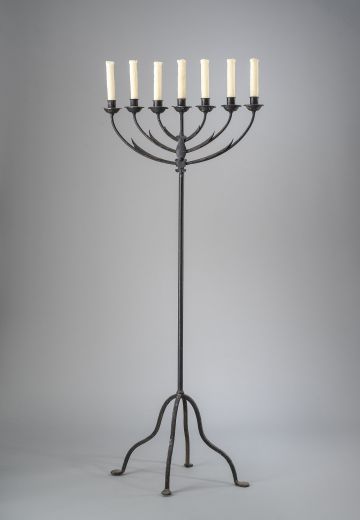 Gothic Seven Light Iron Candelabra