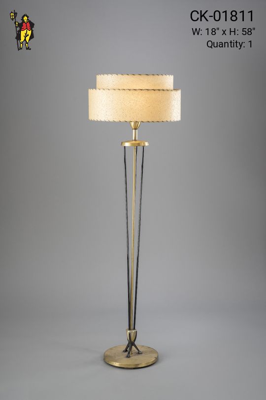 Vintage Blue & Brass Floor Lamp