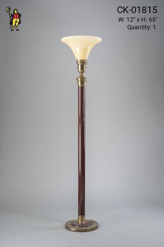 Wooden & Brass Torchère