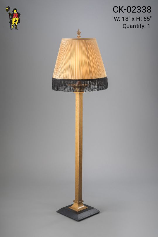 Square Floor Lamp w/Fringe Shade