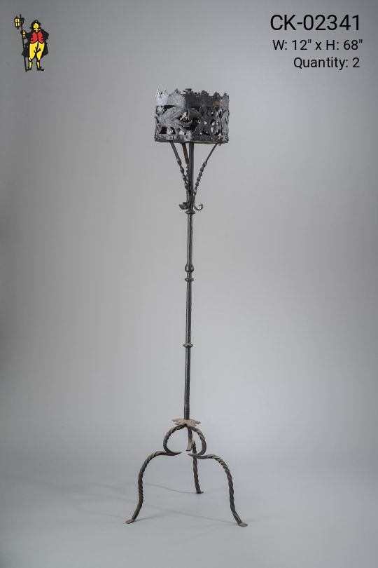 Single Candle Wrought Iron Candelabra
