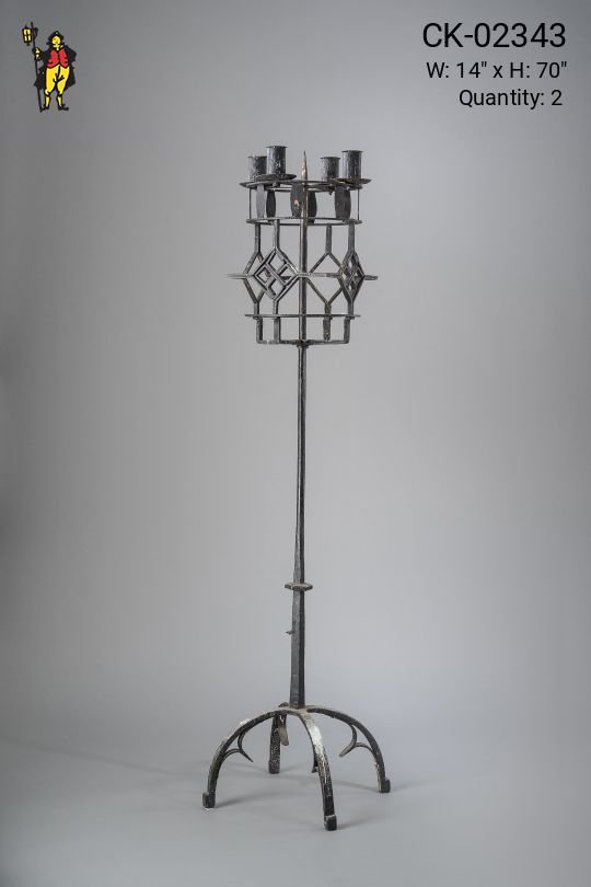 Wrought Iron Gothic Non Electric Candelabra