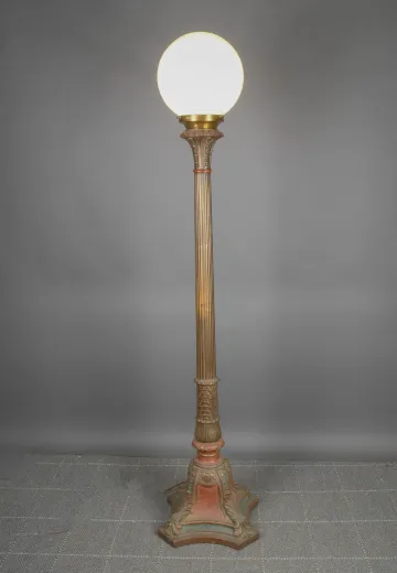Wooden Column Floor Lamp w/Globe or Torchiere Shade