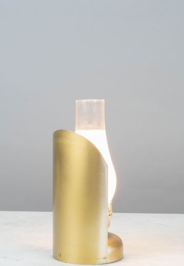 Brass Stage Footlight w/ Glass Chimney